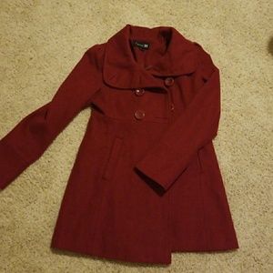 Pea coat Burgundy/red forever 21